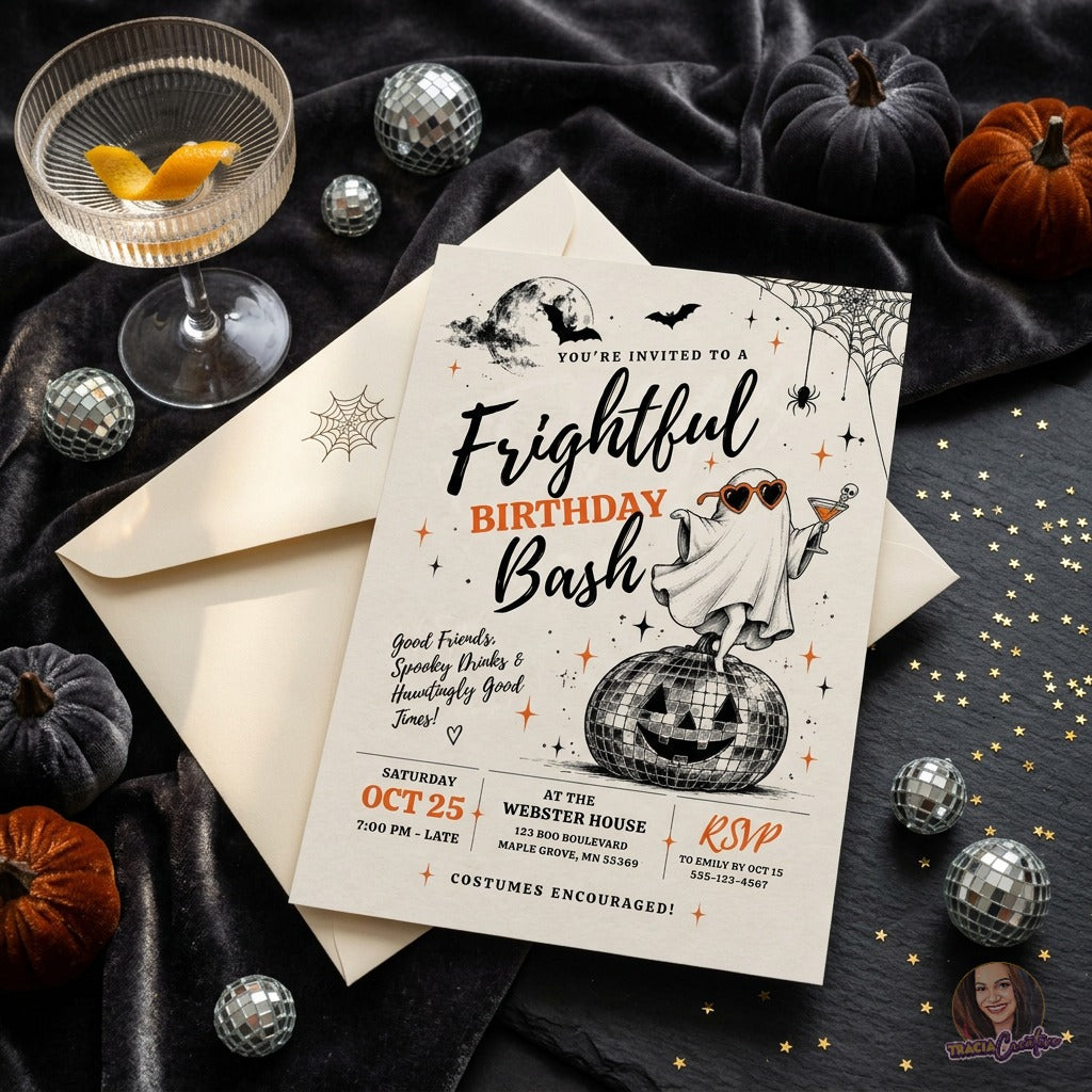 Frightful Halloween Birthday Invitation | Canva Template – Party ...